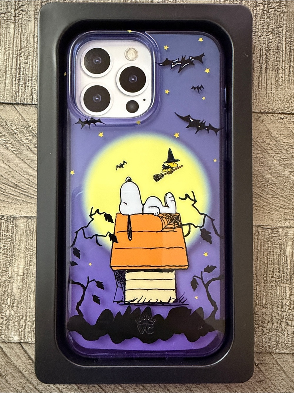 Velvet Caviar Purple Snoopy Halloween iPhone Case with Orange Doghouse